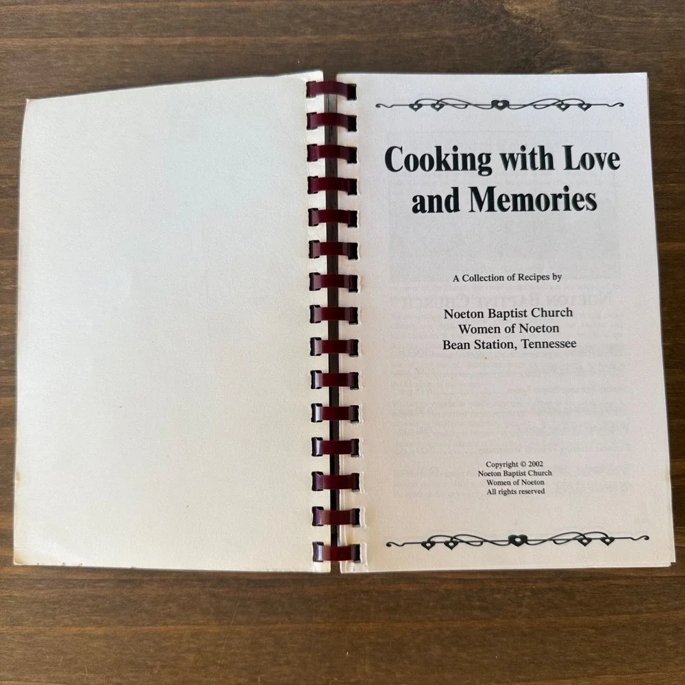 Cooking With Love And Memories Cookbook 2002 Noeton Baptist Church Tennessee VTG